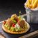 Grilled Pita Toast  Smashed Avocado, Falafel and Sundried Tomato