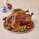 Roasted Whole Turkey with Chestnut and Forest Mushroom Stuffing, Served with Giblet Sauce and Cranberry Sauce