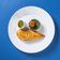 Grilled chicken breast with cheese sauce