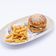 Junior Cheese Burger& French Fries  ชีสเเบอร์เกอร์ เสริฟพร้อมมันฝรั่งทอด