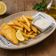 Fish & Chips with Lemongrass Aioli  ฟิชแอนด์ชิปส์ เสิร์ฟพร้อมซอสไอโอลีตะไคร้"