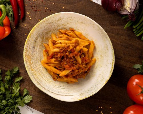 Gluten Free Pasta, Vegan Bolognese