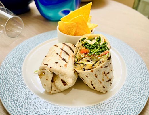 Spiced Roasted Mediterranean Vegetable Wheat Wrap