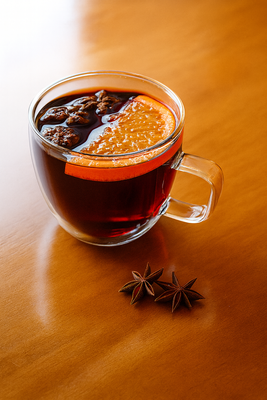 Hot spiced mulled wine-zero