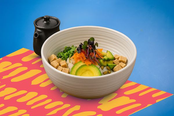 Tofu Bowl Ⓥ  ข้าวหน้าเต้าหู้ พร้อมเครื่องเคียง