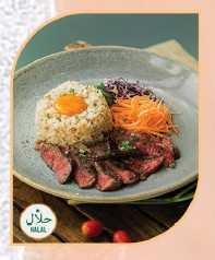 Rib eye and garlic butter fried rice