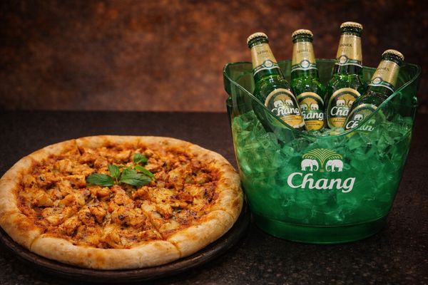 Combo 3: BBQ Chicken Pizza & Bucket Chang Beer