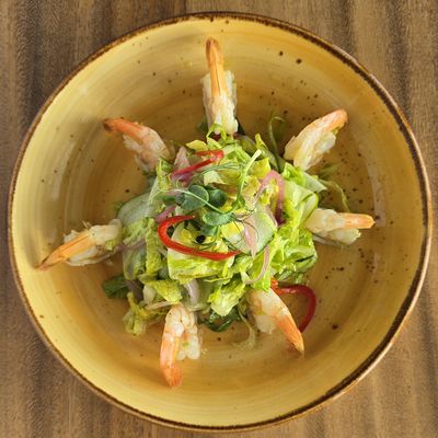 Poached prawn salad