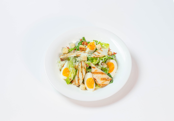 Classic Caesar Salad With Grilled Chicken Breast