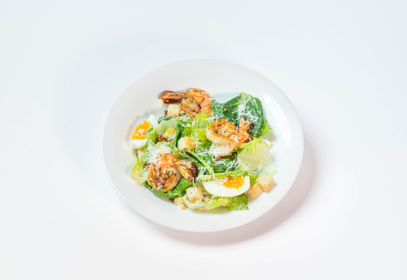 Classic Caesar Salad With Prawns